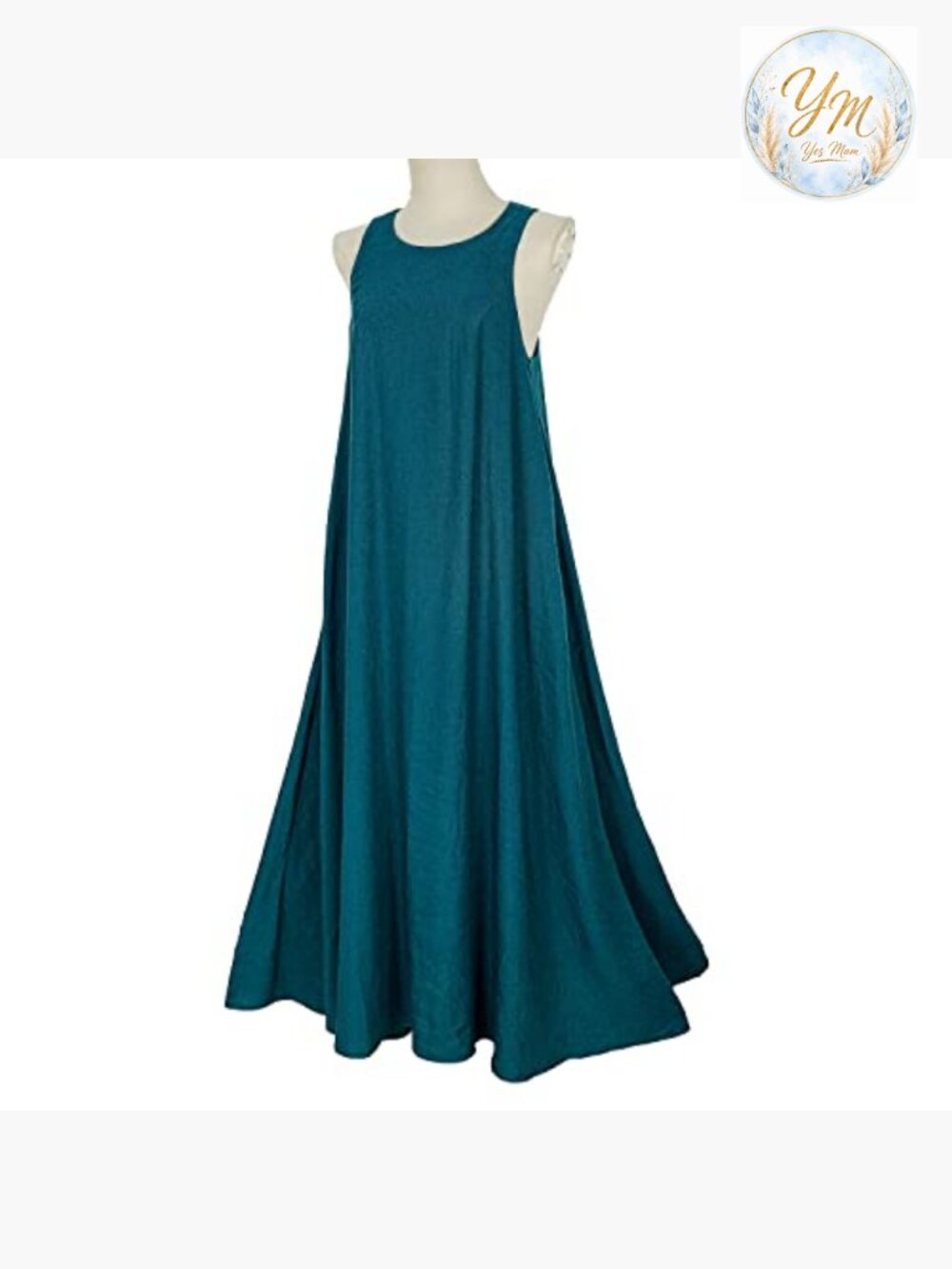 Sleeveless Linen Maxi Dress with Pockets - Picture 3 of 7
